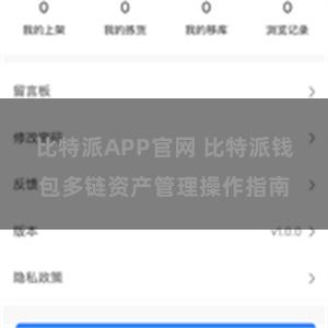 比特派APP官网 比特派钱包多链资产管理操作指南