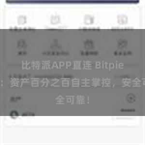 比特派APP直连 Bitpie钱包：资产百分之百自主掌控，安全可靠！