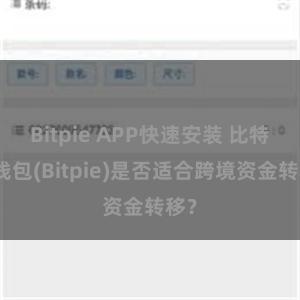 Bitpie APP快速安装 比特派钱包(Bitpie)是否适合跨境资金转移？