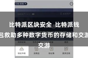 比特派区块安全  比特派钱包救助多种数字货币的存储和交游